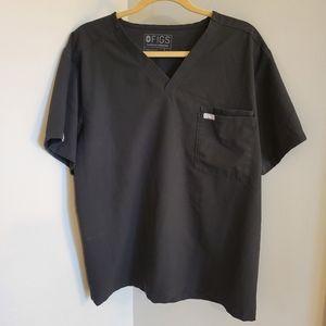 FIGS Black Scrub Top Size Large